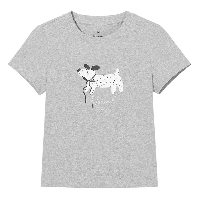 Hotwind Women s Spotted Puppy Print T-Shirt L