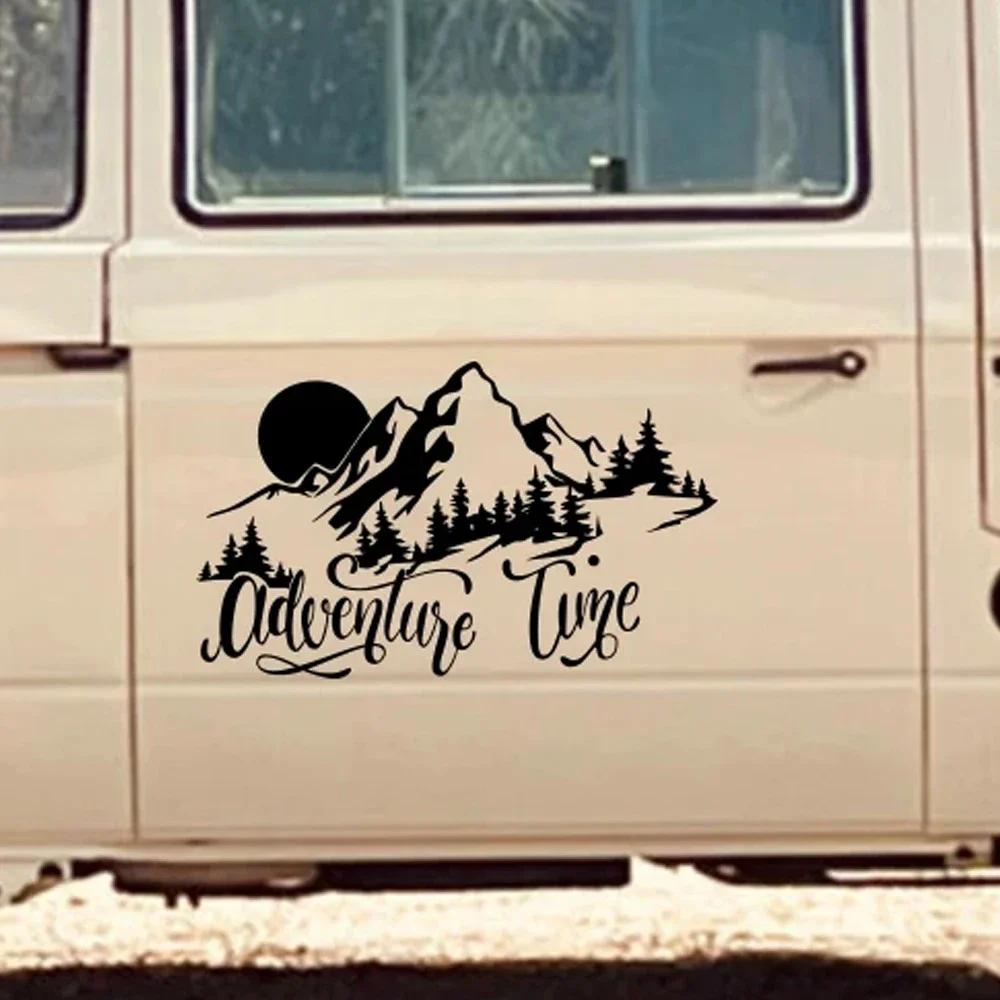 Auto Abenteuer Berg Dekor Aufkleber Für Wohnmobil SUV Wohnwagen Wohnmobil RV Vanlife Dekor Aufkleber Abdeckung Auto Tuning Zubehör