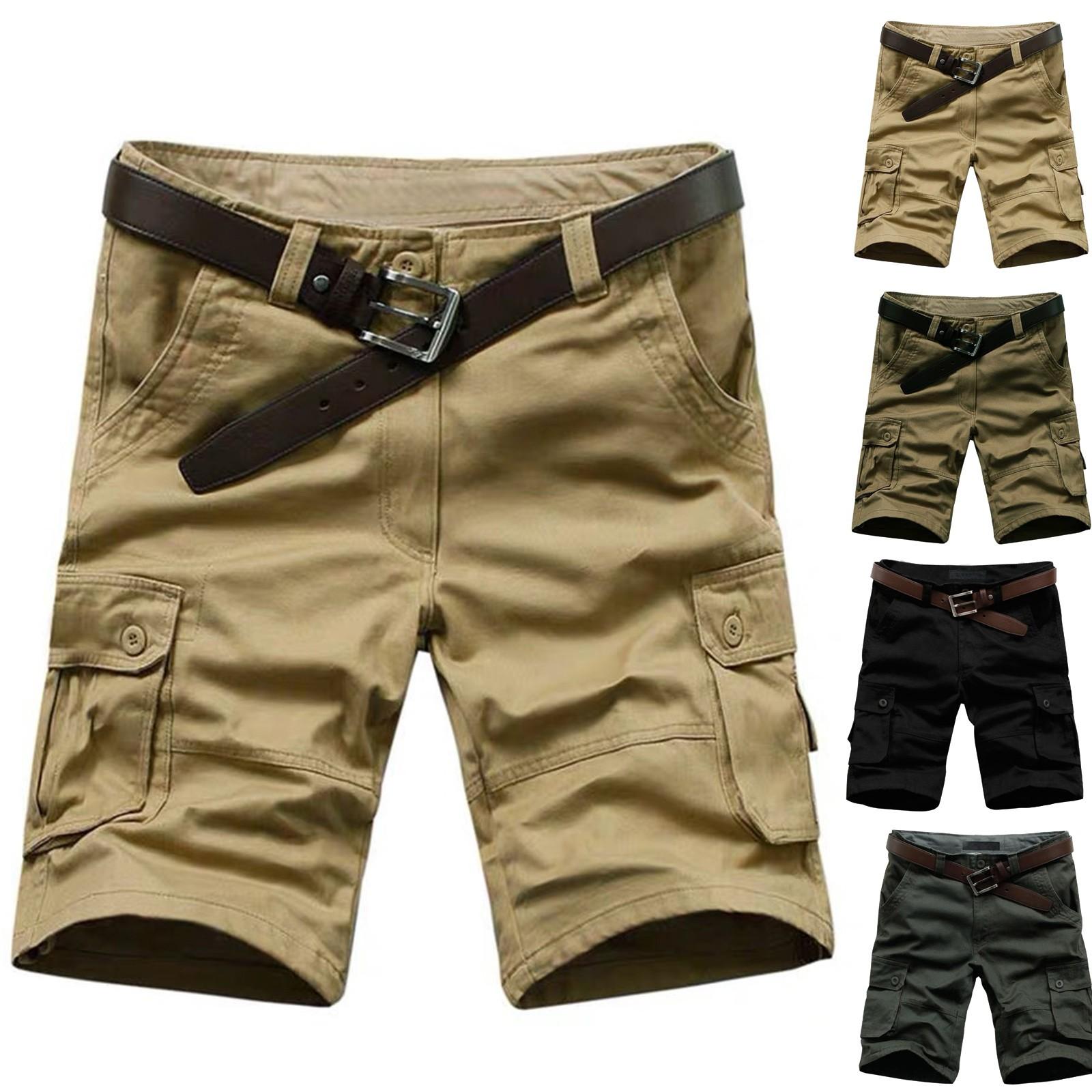 

Men s Summer Loose Outdoor Sports Multi-Pocket Cargo Shorts Casual Pants Quarter Pants 29 армія зелений колір