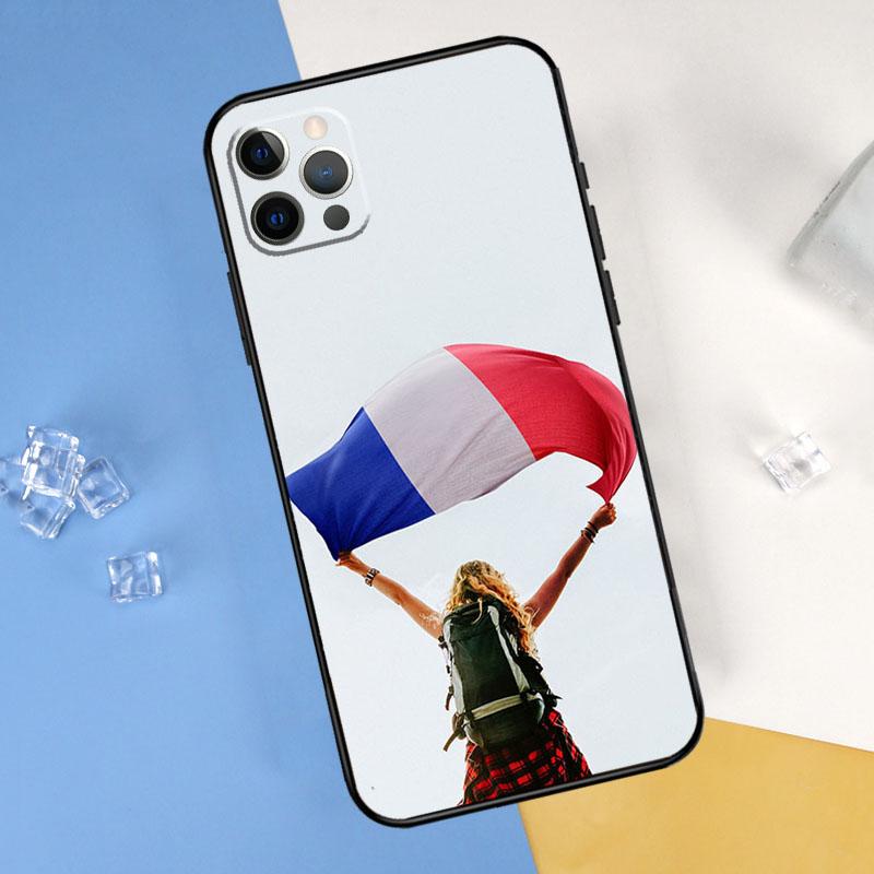 France National Flag Phone Case For iPhone 16 Pro Max 13 12 Mini 11 14 15 Pro Max XR 16 15 Plus 16e Cover Shell