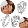 Ring S925 Silver Square Zirconia Princess Ring White Shiny Women's Ring Anniversary Fine Gift Accessory Jewelry