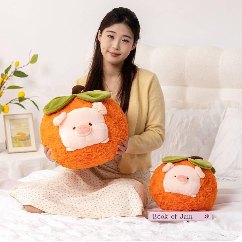 Cute Pig Cartoon Persimmon Plush Toy Children Charming Birthday Dolls Gifts