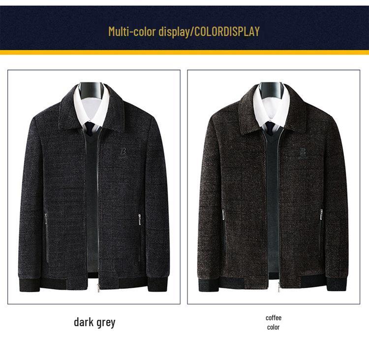 Dad’s Chenille Cotton Jacket - Middle-aged Men's Winter Coat with Velvet Lining