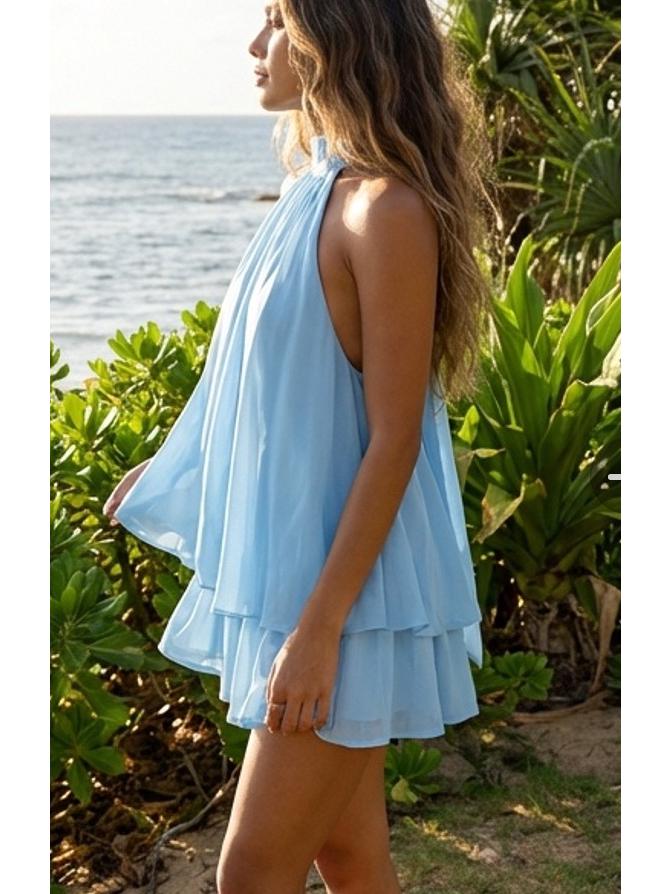 Chiffon Halter Autumn 2025 Sexy Beach Dress for Women