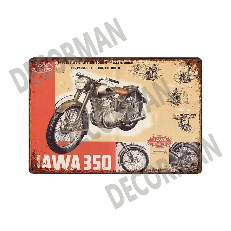 

[DecorMan] JAWA BSA Мотор Металеві таблички Постер Вінтажний живопис На замовлення Декор клубу LTA-1704 Вінтажний декор 20x30cm（7.8x11.8inch）