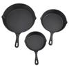 3pcs/Set 16cm 20cm 25cm Cast Iron Frying Pans Cookware Pots Household Kitchen Cooking Tool
