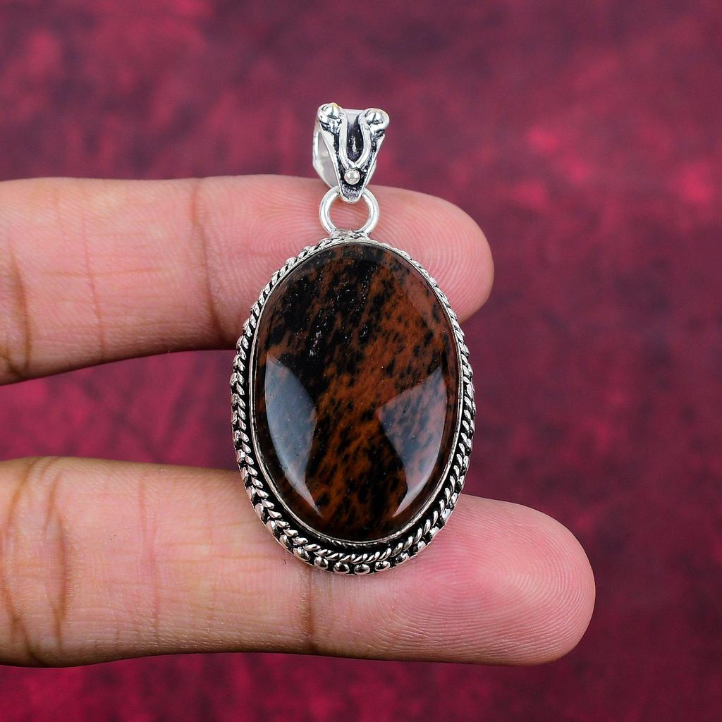Mahogany Jasper Handmade Gemstone Pendant, 925 Solid Sterling Silver Pendant Antique Jewelry, For Engagement Gift