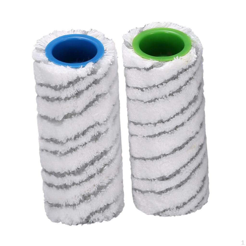 2 Pieces Hard Floor Cleaner Roller Replacement Rollers Replaces Spare Parts Soft Microfiber