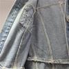 European Station Women's 2026 Autumn/Winter Rhinestone Denim Jacket with Waist-Cinched Design