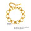 18K Gold-Plated Stainless Steel Hand-Spliced Chain Bracelet, Women'S Personalized Punk Metal Chain Wrist Jewelry