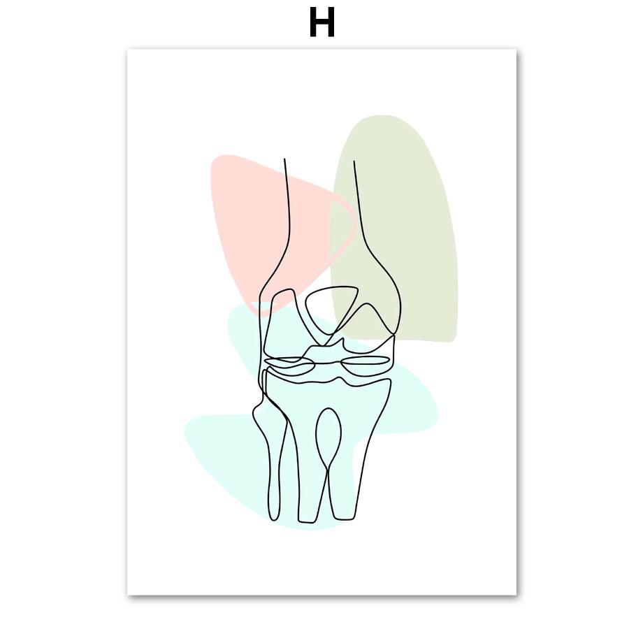 Pósteres e impresiones minimalistas de anatomía abstracta, columna vertebral, pie, Lumbar, sacro, costilla, cuadro sobre lienzo para pared, decoración del hogar para sala de estar