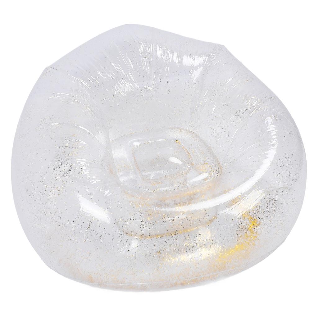 Inflatable Chair Comfortable Relaxing Transparent Ergonomic Space Saving PVC Blow Up Couch Chair Gold