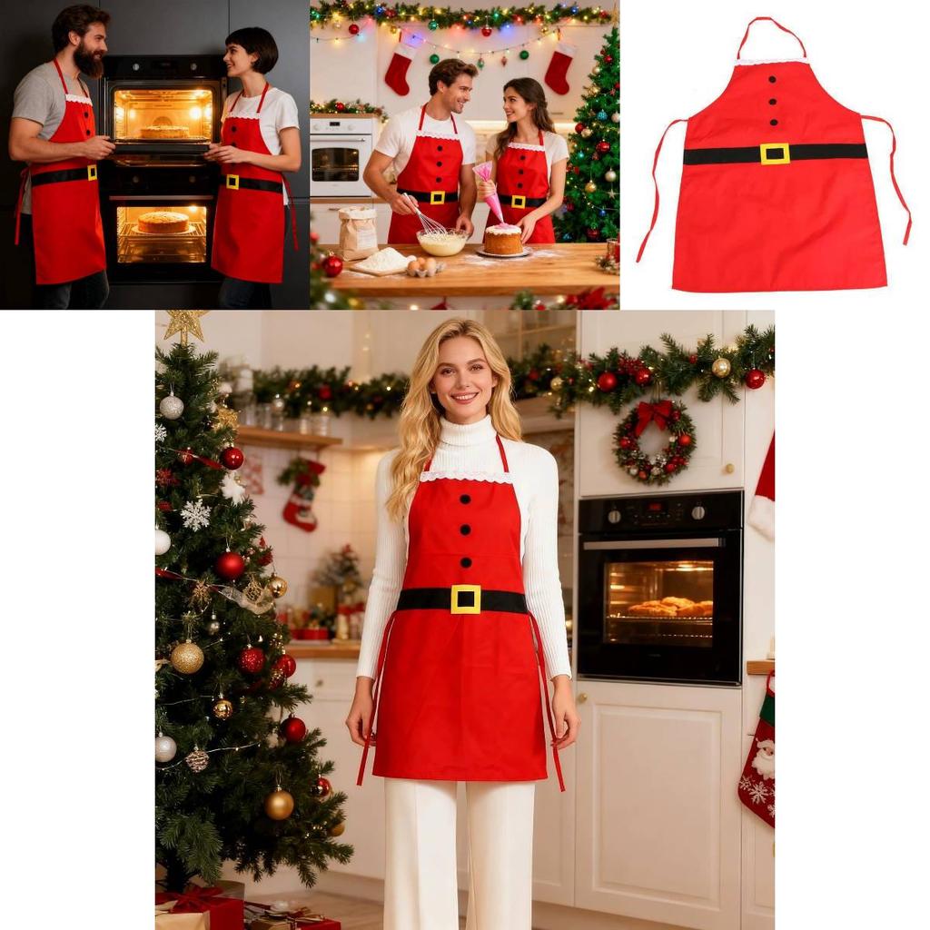 Christmas Party Apron With Durable Polyester Material For Family Celebration