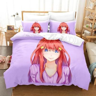 Ensemble de housse de couette confortable avec impression anime, comprenant une housse de couette et des taies d'oreiller, tailles Simple, Jumeau, Double, Queen, King, pour tous les âges