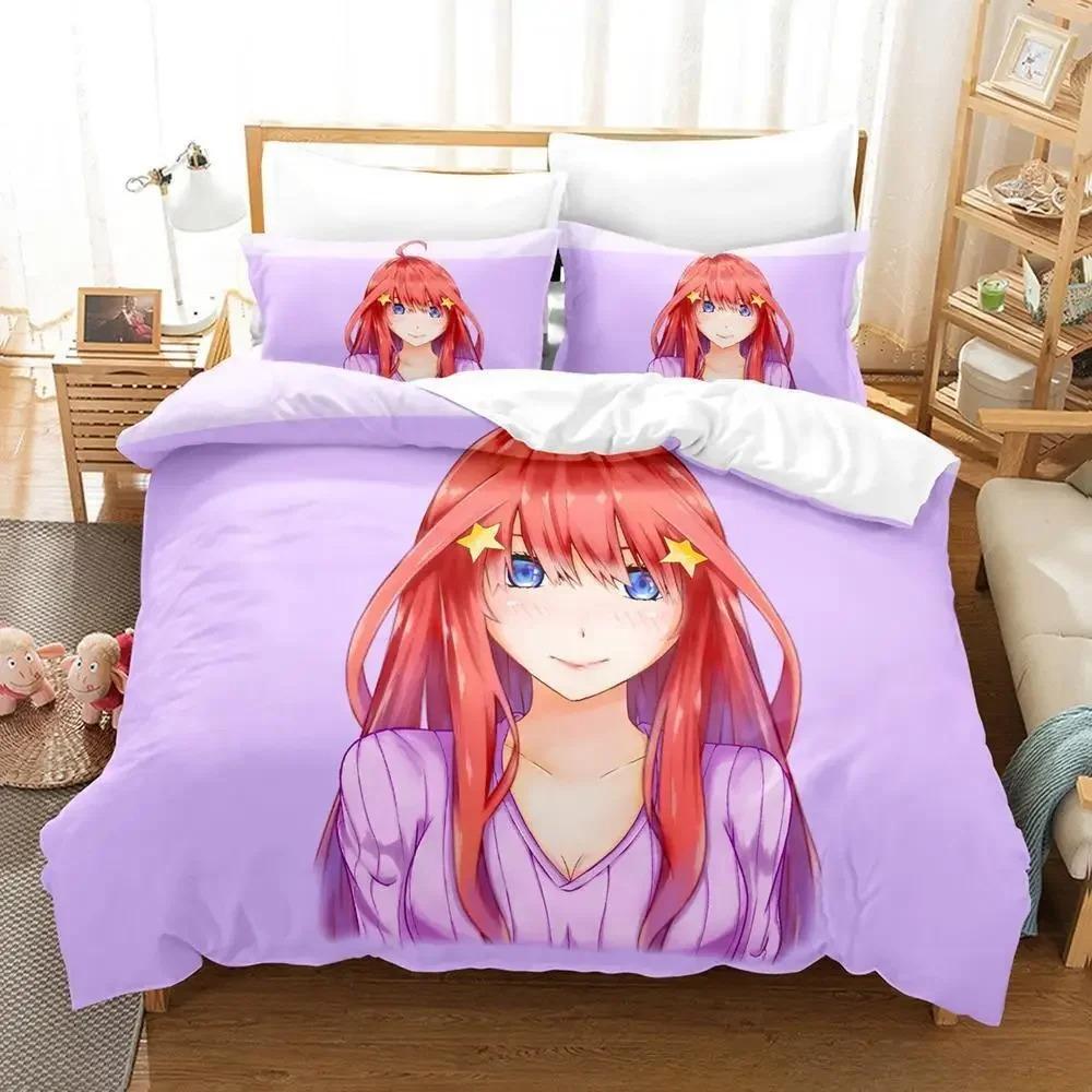 The Quintessential Quintuplets Bettwäsche-Set Einzelbett Twin Full Queen King Size Bettset Aldult Kind Schlafzimmer Bettbezug Sets 3D Anime