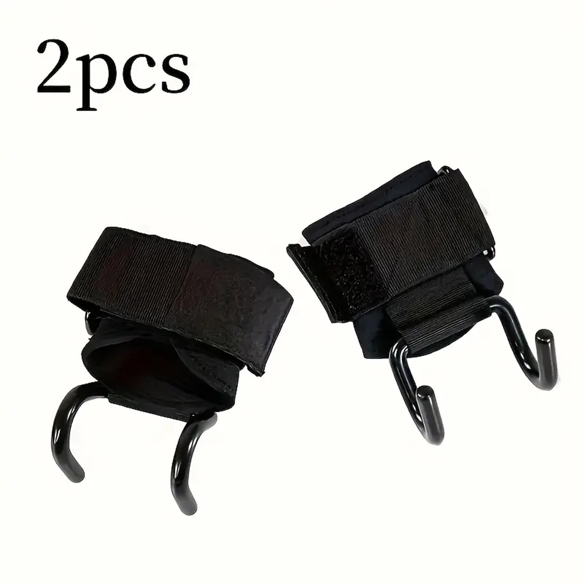 

2-Pack Stainless Steel Heavy-Duty Wrist Hooks with Padded Handles - Perfect for Weightlifting, Pull-Ups, and Strength Training Bar Aids