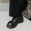 Plus Size Men Leather Shoes Black Platform Lace Up Casual Shoes for Young Men British Style Business Social