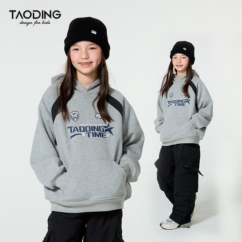 Girl's Autumn Winter Round Neck Letter Print Thick Fleece Sweatshirt