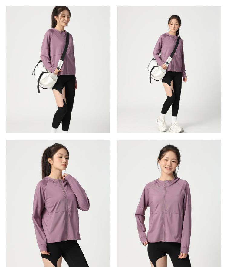 Women's Loose Fit Hooded Sports Jacket - Zipper Cardigan for Yoga, Running, Quick-Dry Fitness Long Sleeve Top