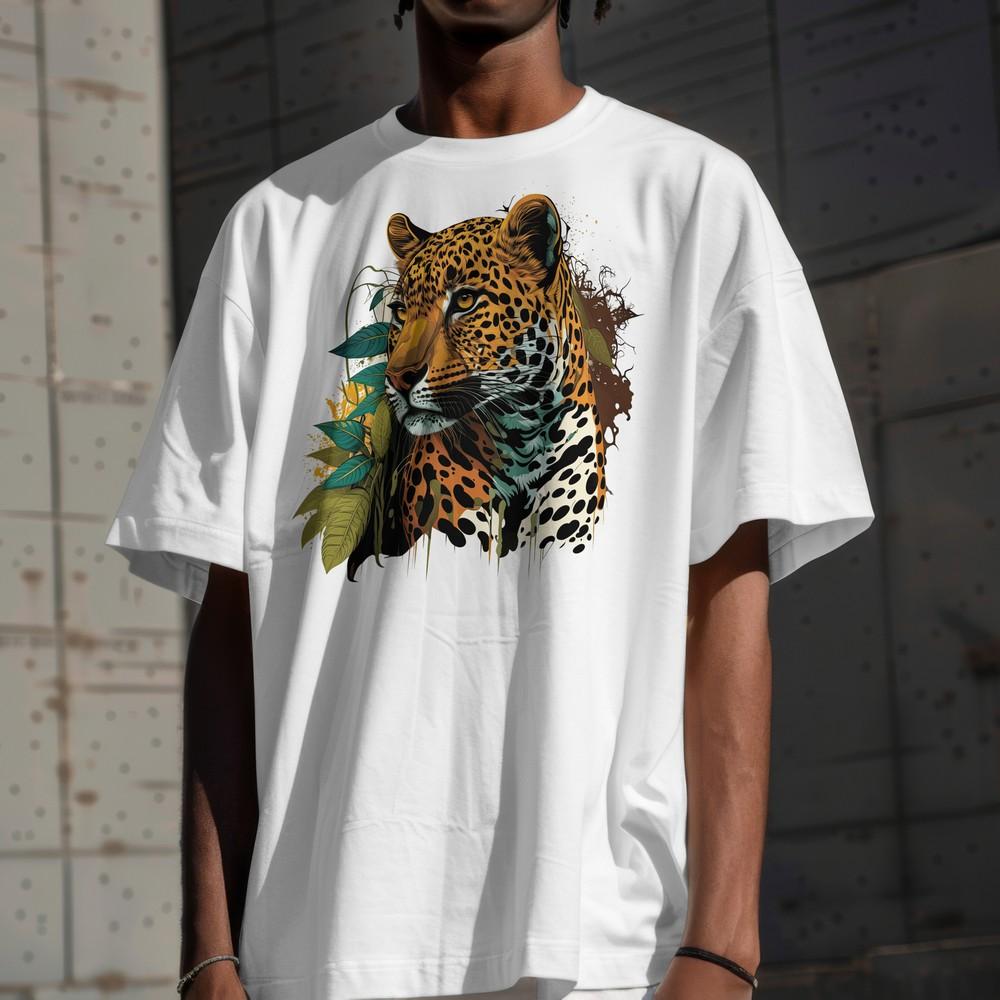 Vibrant Leopard Watercolor Print Unisex Tee Animal T-Shirt Nature Inspired