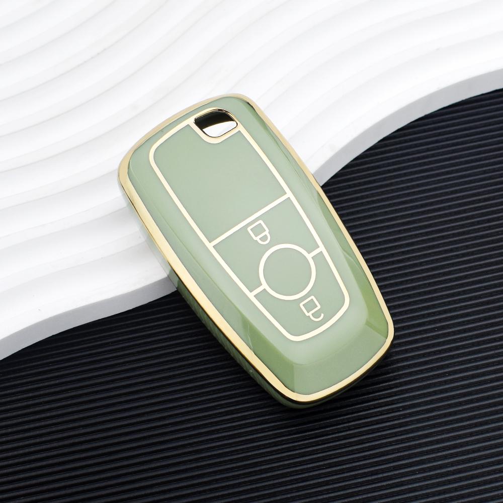 

2 Buttons TPU Car Key Case Cover for Ford Explorer Mustang Fusion Escape F150 F250 F350 F450 F550 Ford Raptor 2020 2021 зелёный