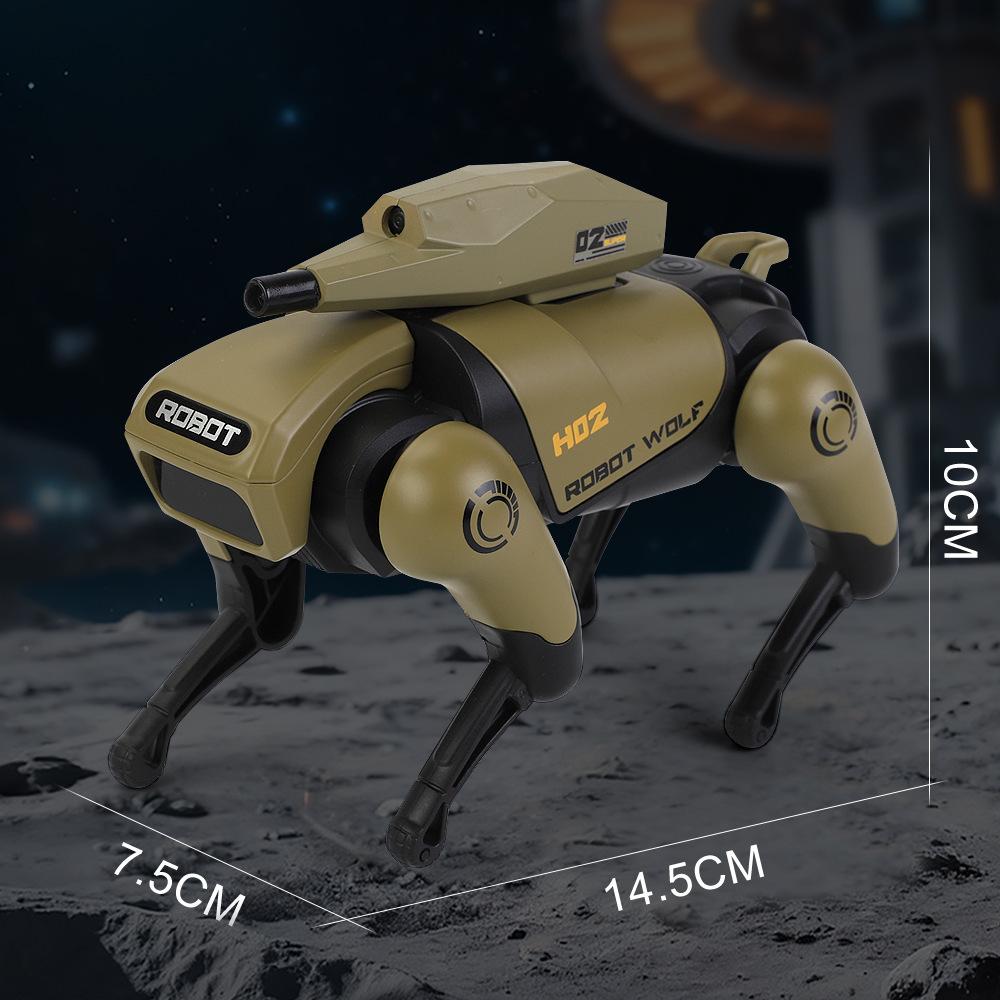 

Alloy Mechanical Wolf Technology Machine Model Toy Intelligent Walking Sound Light Touch Sensing Robot Toys for Boys Presents зелений