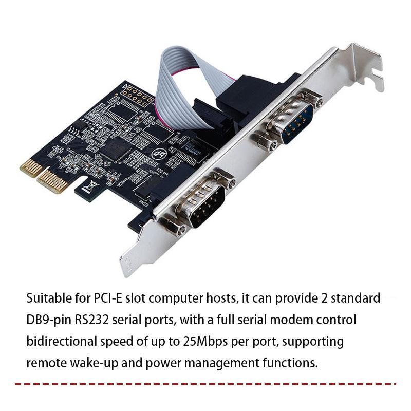 PCI-E Serial Port Adapter Internet Splitter PCI-E Riser Card Adapter PCI-E Expansion Card PCI-E To RS232 Serial Card Expansion Adapter AX99100 Chip