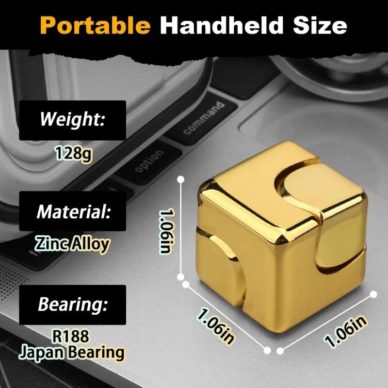 Alloy Cube Spinner Fingertip Gyroscope Fidget Anti Stress Toys Adult Office Home Travel Portable Stress Reliever Toys Xmas Gifts