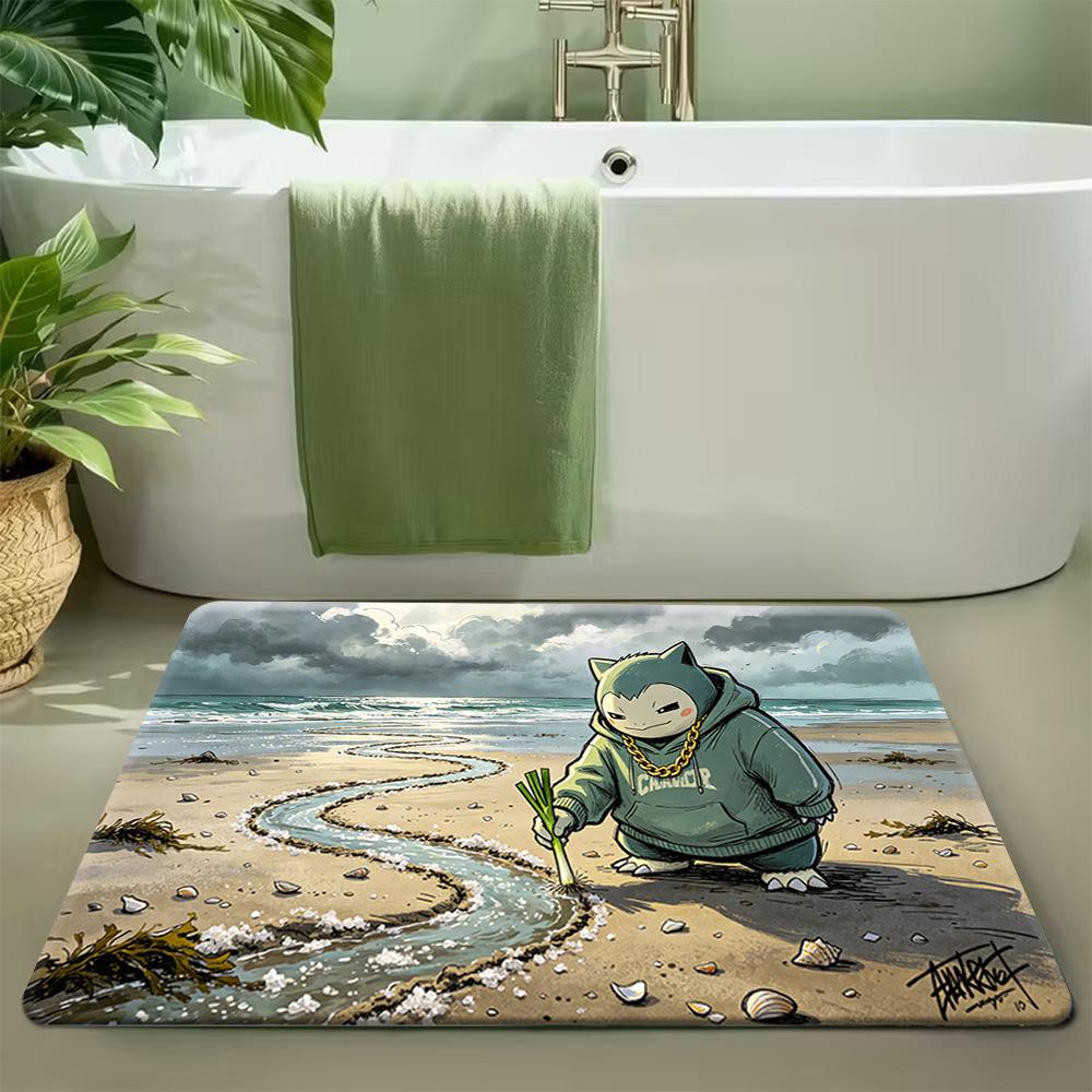 Pokemon Lucario Aura Attack Print Non-Slip Floor Mat Doormat 40x60cm