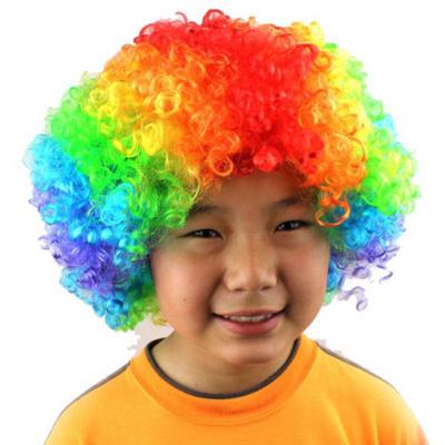 Creative Clown Curly Colorful Hair Wigs Halloween Xmas Party Costume Supplies