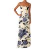 Women's Off-the-shoulder Sexy Silky Floral Print Long Dress Dress