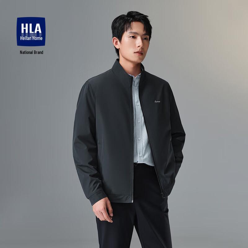 

HLA Men s Embroidered Stand-Collar Zipper Jacket 180(52) (150-165 lbs)