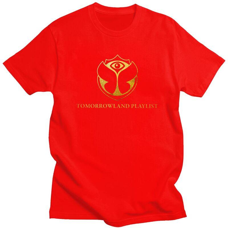 

Мужские футболки Tomorrowland на заказ, с коротким рукавом, повседневные, бельгийские, для электронной танцевальной музыки, приталенные, 100% хлопок S