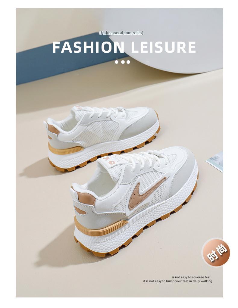 2024 Spring Trendy Women's Thick Sole Korean-Style Running Shoes for Female Students - Forrest Gump Casual Sneakers, Model 6116.