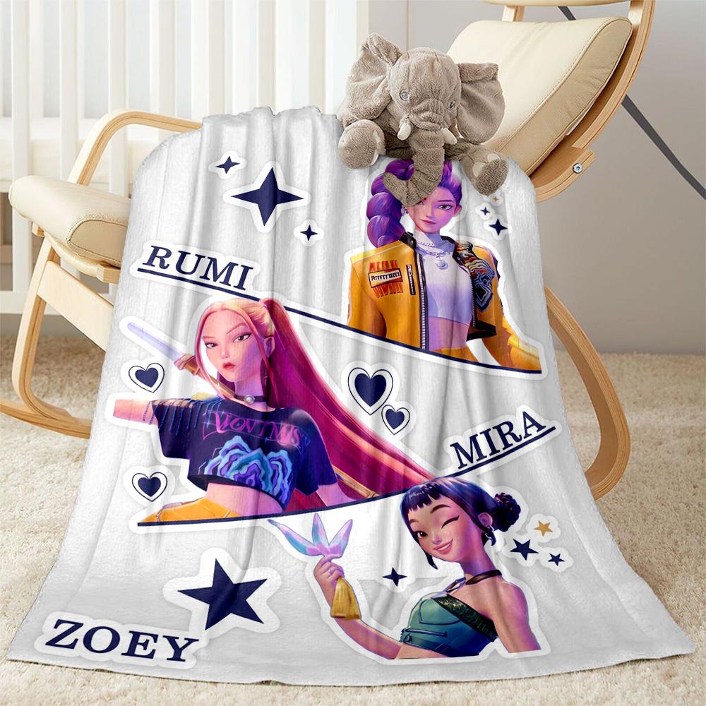 K-pop Demon Squad Blanket Durable Comfort Suitable for Sofa Office Livingroom for All Occasions Modern Style