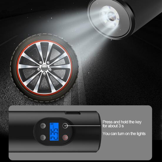 

1 комплект воздушного компрессора M06, ЖК-дисплей, длительный срок службы, прочный портативный автомобиль