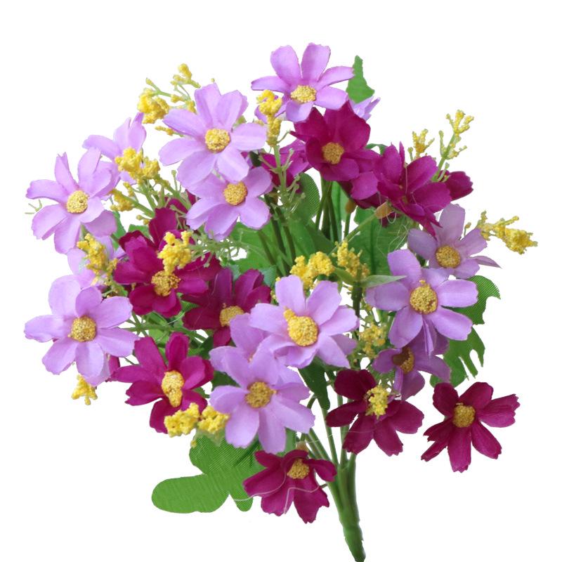 Silk Sunflower and Rose Dried Flower Bouquet for Indoor Decoration