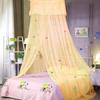 Elegant Lace Bed Canopy Mosquito Net Hung Dome Mesh Canopy Princess Round Dome Bedding Net for Camping Bedroom Bed Mosquito Net