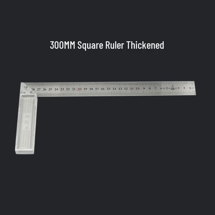High-Quality Stainless Steel Multi-Functional L-Square Ruler, 300mm & 500mm, for Woodworking and Angled Measurements.