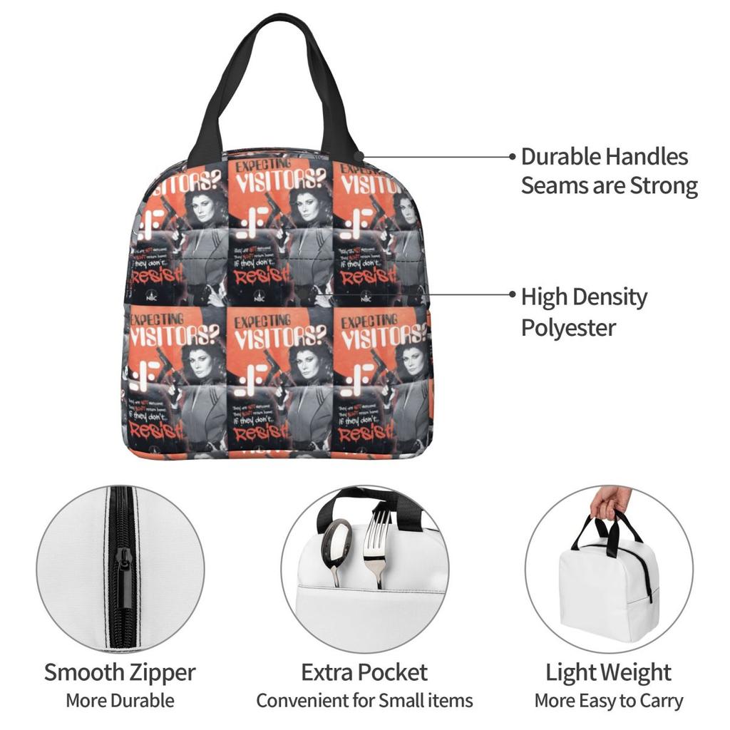 V The Visitors TV Series Lockdown Insulated Lunch Bag for Kids School Cooler Thermal Food Box Tote Lunch Boxes Container