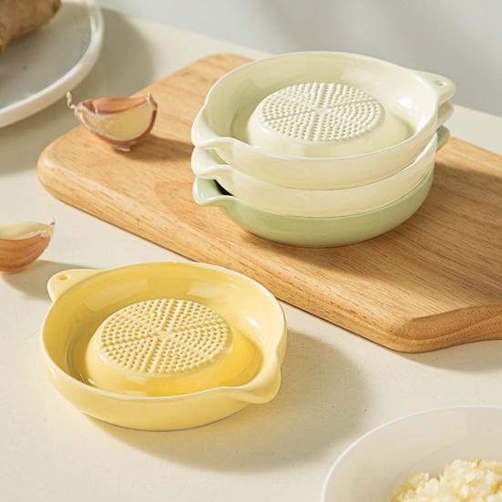 Ceramic Ginger Grinder Portable Grinding Bowl Juicy Delicious Grinding Tool for Grinding Fruits Vegetables Garlic Cheese
