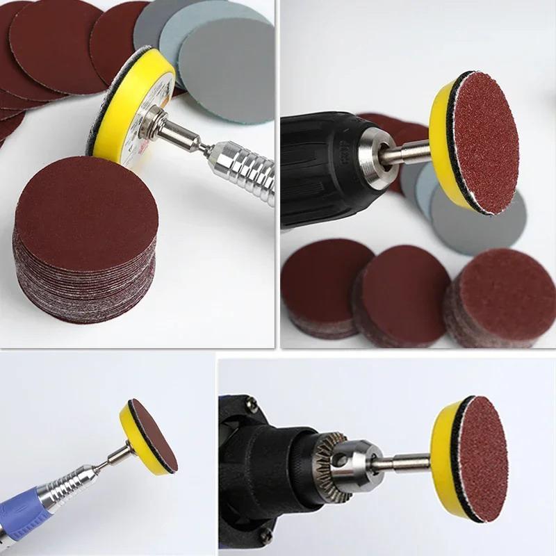 100Pcs Set 2 Inch Sanding Discs Pad Kit For Drill Grinder Rotary Tools With Backer Plate Includes 80-3000 Grit Sandpapers