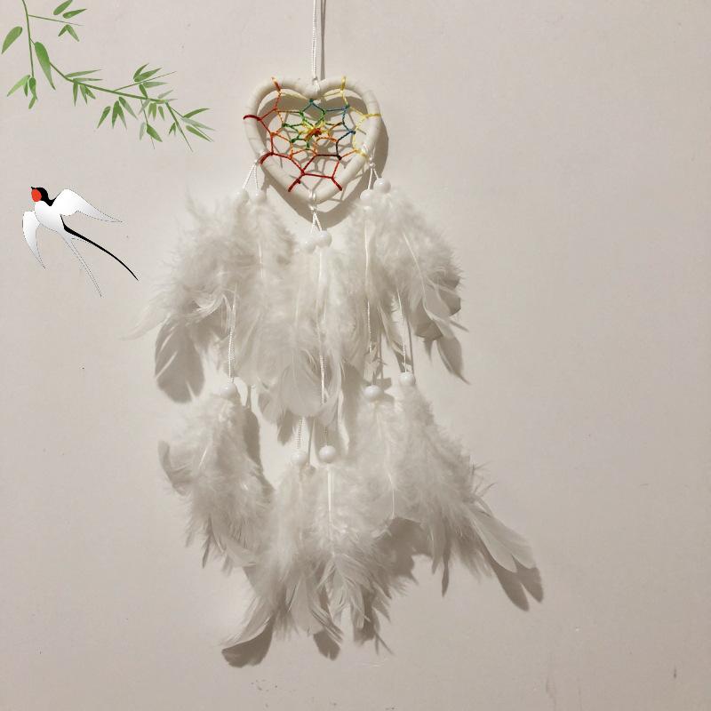 Feather Pendant Decoration Ornament Car Pendant Feather Wind Chimes Decor DIY Handmade Dream Catcher Home Dreamcatcher