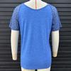 Spring Summer Women's Spliced Mesh Short Sleeved Top Solid Color Casual Loose T-shirt