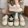 Cute Funny Plush Sweet Casual Board Shoes Female Students Medium Heel Flat Comfortable 2025 Autumn New Internet Celebrity Shoes