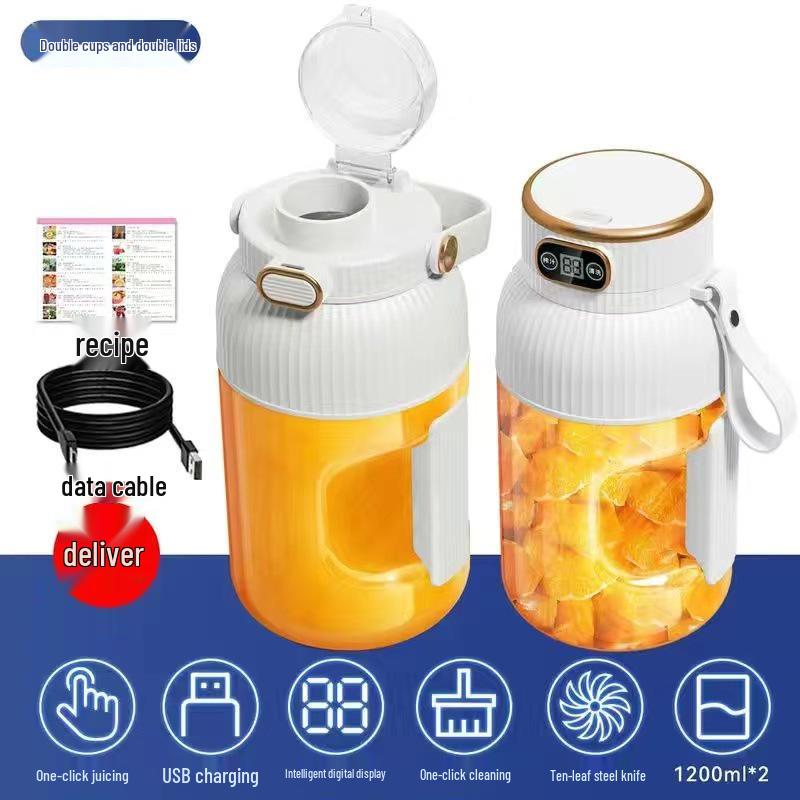 Wireless Rechargeable Portable Fruit Juicer Cup - Large Capacity for Home and Sports Use