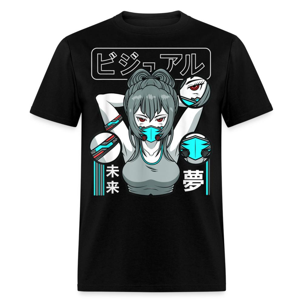 

Sexy anime T Shirt Aesthetic Vaporwave Waifu shirt Anime Girl Mask T-Shirt 4XL