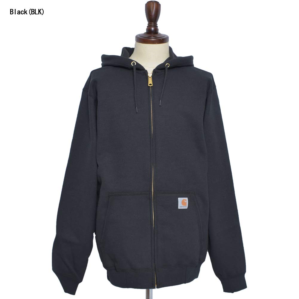 Carhartt Midweight Hooded Zip Front Size S Men's Sweatshirt, Fleece-Lined, K122, Black, [Used]
