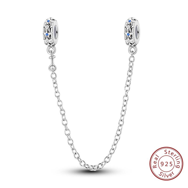 Girl New Stars Safety Chain Clip Charms Metal Key Locks Pendent Fit Original Bracelets Make Your Own Festival Accessory Elegant Fashion Beautiful