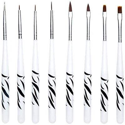 8 Pieces Nail Brushes,Nail Gel Brush, Nail Art Brush For Nail Art Design, Gel Reconstruction Nail Brushes,Nail Art Brushes Set For Painting Detailing